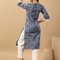Pure Cotton Printed Kurta Pant Set | Soft Fabric | Elastic Bottom