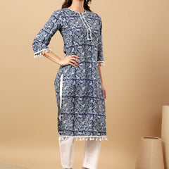 Pure Cotton Printed Kurta Pant Set | Soft Fabric | Elastic Bottom