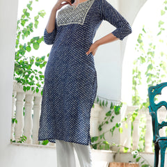 Elegant Blue Kurta Set  with Intricate Embroidery