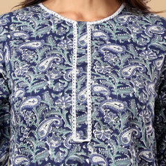 Pure Cotton Printed Kurta Pant Set | Soft Fabric | Elastic Bottom