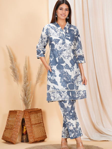 Pure Cotton Printed Kurta Pant Coord Set | Soft Fabric | Elastic Bottom
