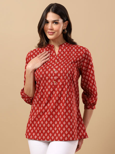 Pure Cotton Printed Top for Women | Soft, Breathable Daily Wear Blouse
