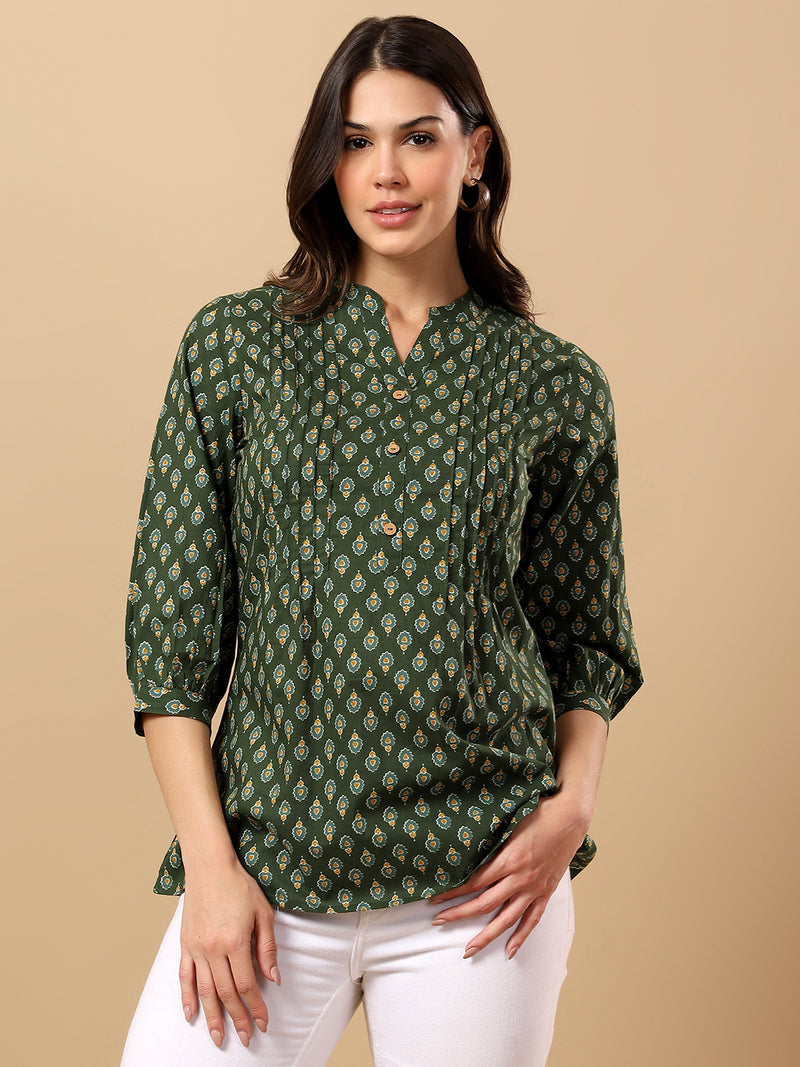 Pure Cotton Printed Top for Women | Soft, Breathable Daily Wear Blouse