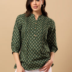 Pure Cotton Printed Top for Women | Soft, Breathable Daily Wear Blouse