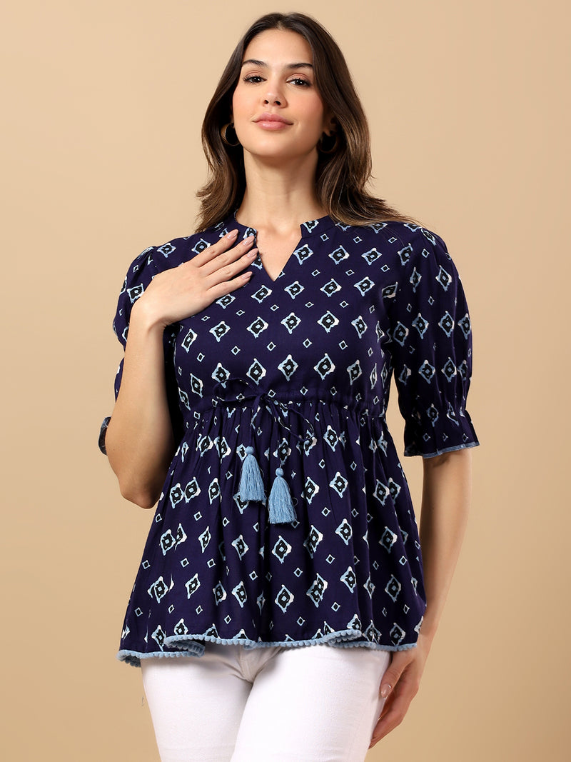 Viscose Rayon Printed Top for Women | Soft, Breathable Daily Wear Blouse