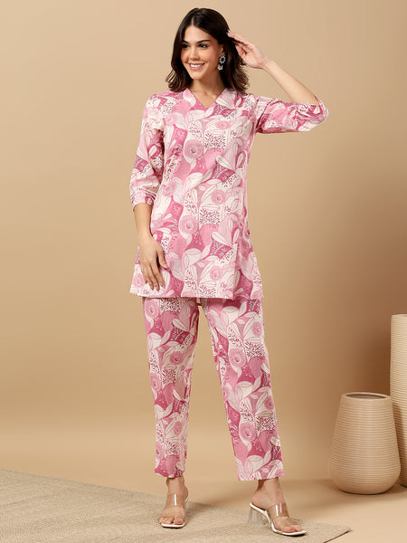 Pure Cotton Printed Kurta Pant Coord Set | Soft Fabric | Elastic Bottom