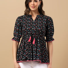 Viscose Rayon Printed Top for Women | Soft, Breathable Daily Wear Blouse