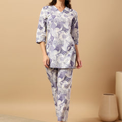 Pure Cotton Printed Kurta Pant Coord Set | Soft Fabric | Elastic Bottom