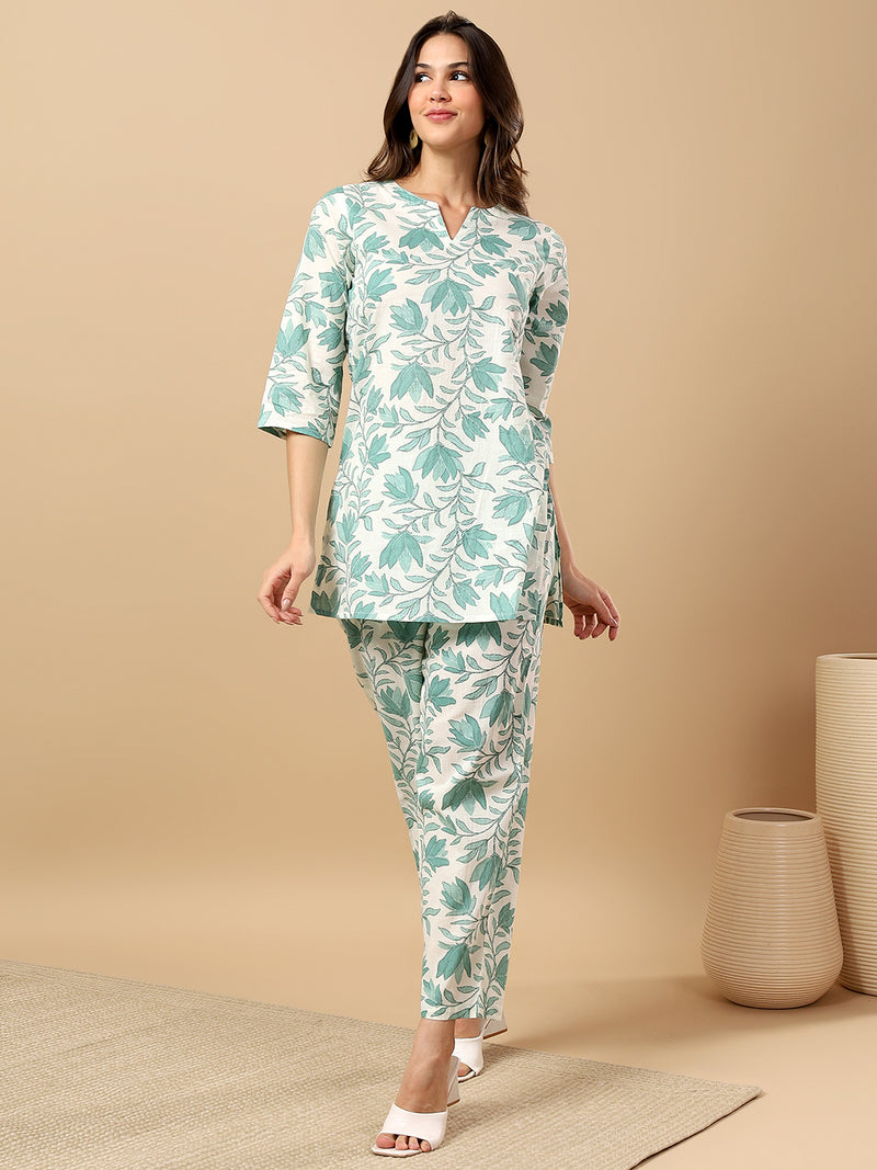 Pure Cotton Printed Kurta Pant Coord Set | Soft Fabric | Elastic Bottom
