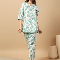 Pure Cotton Printed Kurta Pant Coord Set | Soft Fabric | Elastic Bottom