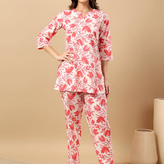Pure Cotton Printed Kurta Pant Coord Set | Soft Fabric | Elastic Bottom
