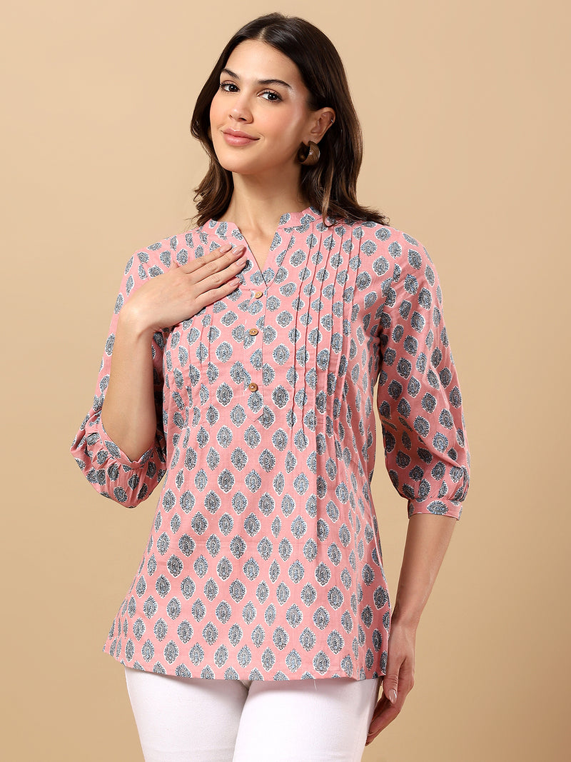 Pure Cotton Printed Top for Women | Soft, Breathable Daily Wear Blouse
