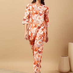 Pure Cotton Printed Kurta Pant Coord Set | Soft Fabric | Elastic Bottom
