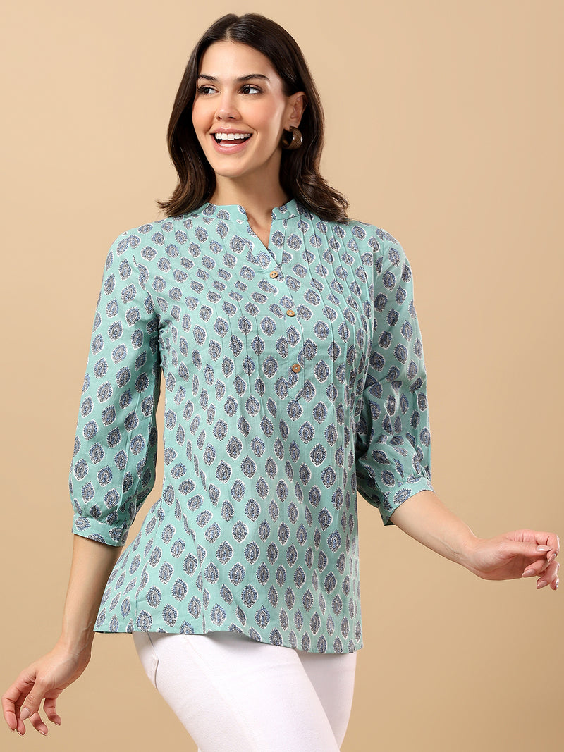 Pure Cotton Printed Top for Women | Soft, Breathable Daily Wear Blouse