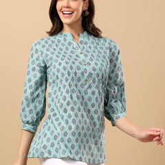 Pure Cotton Printed Top for Women | Soft, Breathable Daily Wear Blouse