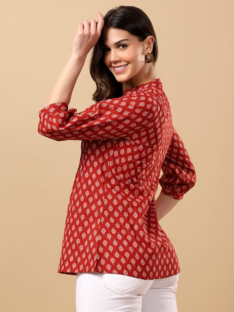 Pure Cotton Printed Top for Women | Soft, Breathable Daily Wear Blouse