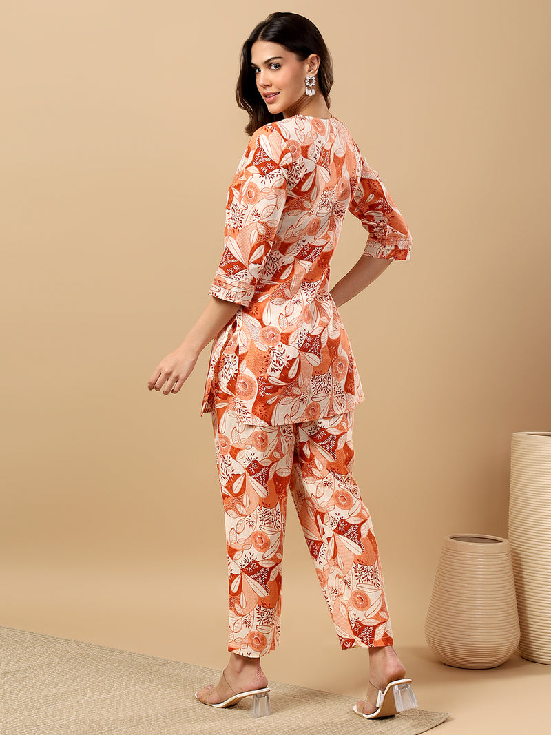 Pure Cotton Printed Kurta Pant Coord Set | Soft Fabric | Elastic Bottom