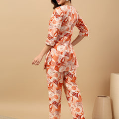 Pure Cotton Printed Kurta Pant Coord Set | Soft Fabric | Elastic Bottom