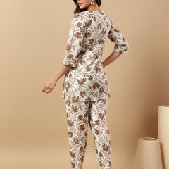 Pure Cotton Printed Kurta Pant Coord Set | Soft Fabric | Elastic Bottom