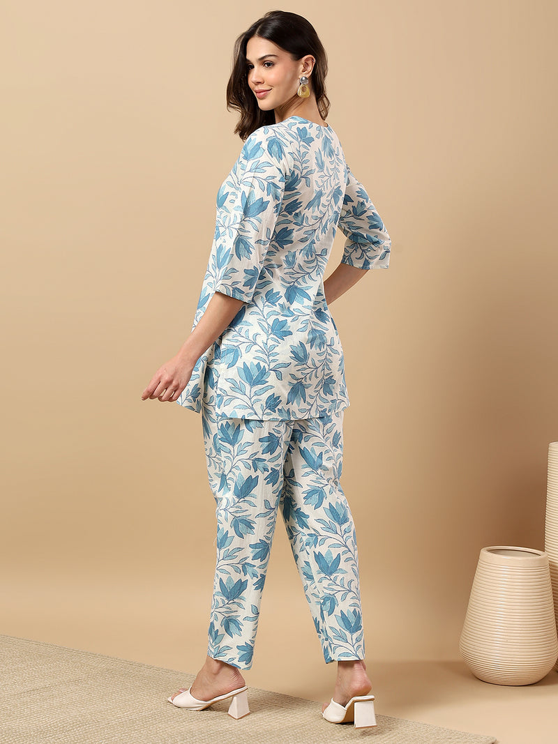 Pure Cotton Printed Kurta Pant Coord Set | Soft Fabric | Elastic Bottom