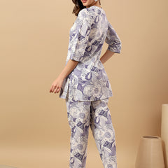 Pure Cotton Printed Kurta Pant Coord Set | Soft Fabric | Elastic Bottom