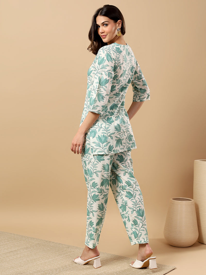 Pure Cotton Printed Kurta Pant Coord Set | Soft Fabric | Elastic Bottom
