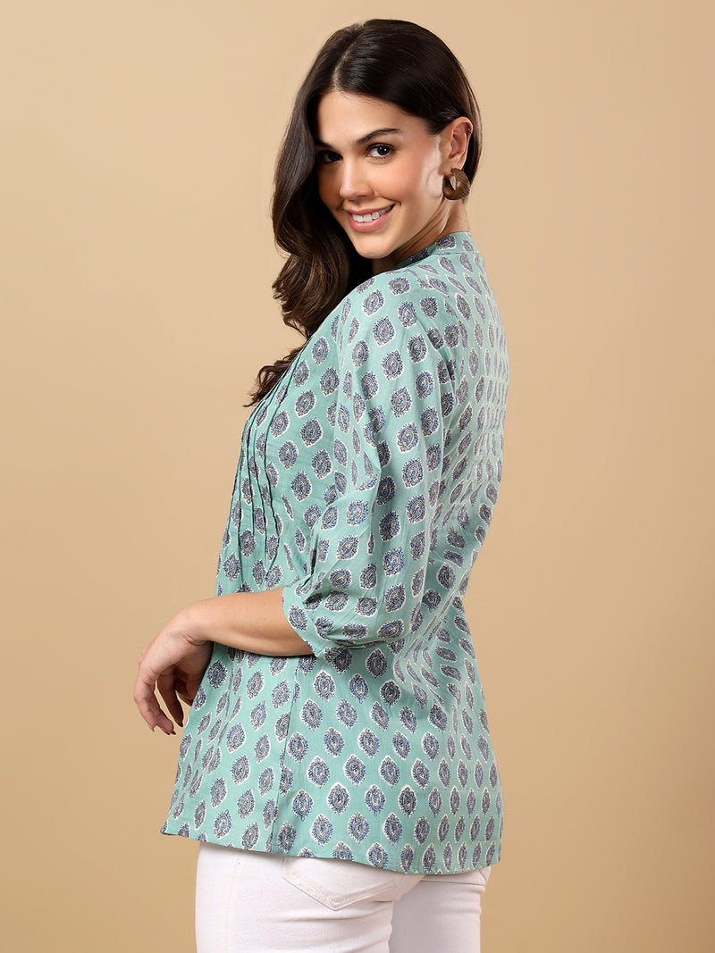 Pure Cotton Printed Top for Women | Soft, Breathable Daily Wear Blouse
