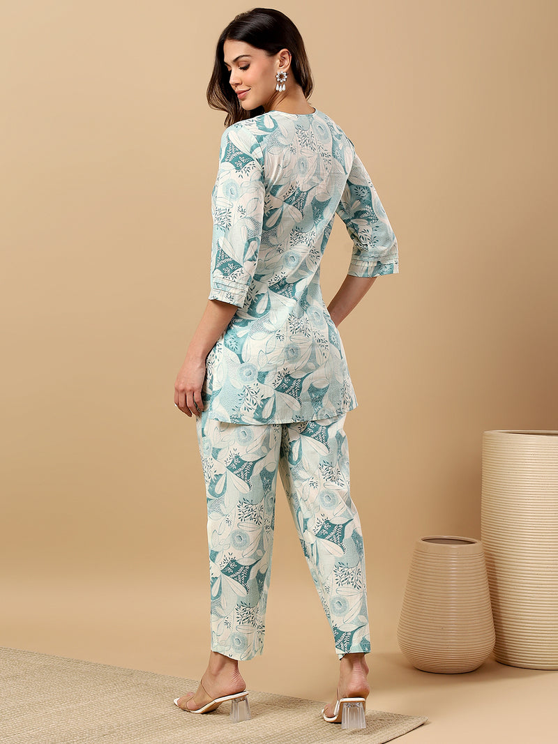 Pure Cotton Printed Kurta Pant Coord Set | Soft Fabric | Elastic Bottom