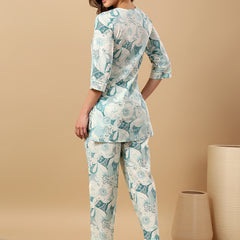 Pure Cotton Printed Kurta Pant Coord Set | Soft Fabric | Elastic Bottom