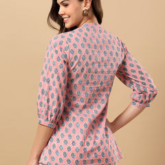 Pure Cotton Printed Top for Women | Soft, Breathable Daily Wear Blouse