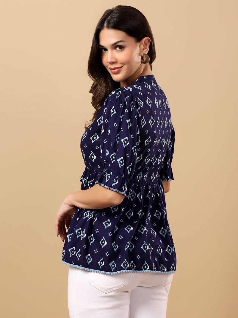 Viscose Rayon Printed Top for Women | Soft, Breathable Daily Wear Blouse