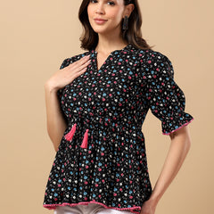 Viscose Rayon Printed Top for Women | Soft, Breathable Daily Wear Blouse