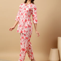Pure Cotton Printed Kurta Pant Coord Set | Soft Fabric | Elastic Bottom