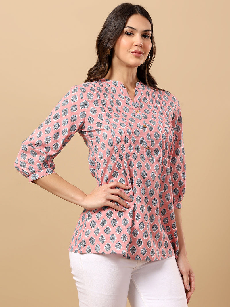 Pure Cotton Printed Top for Women | Soft, Breathable Daily Wear Blouse