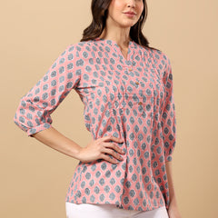 Pure Cotton Printed Top for Women | Soft, Breathable Daily Wear Blouse