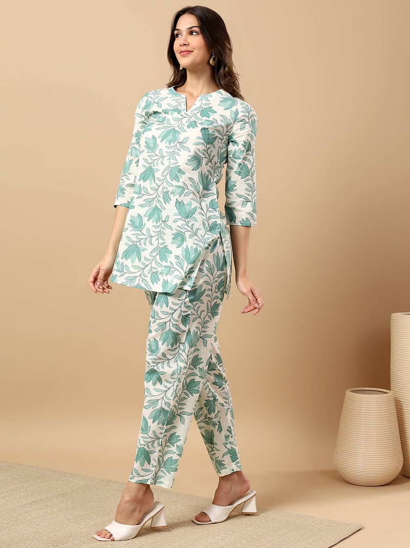 Pure Cotton Printed Kurta Pant Coord Set | Soft Fabric | Elastic Bottom