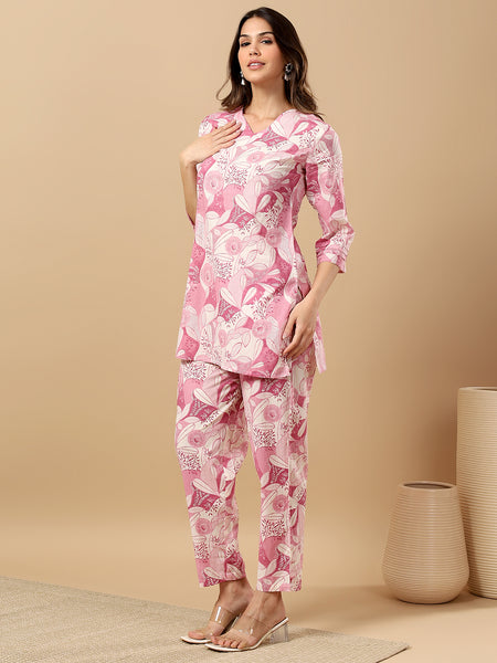 Pure Cotton Printed Kurta Pant Coord Set | Soft Fabric | Elastic Bottom
