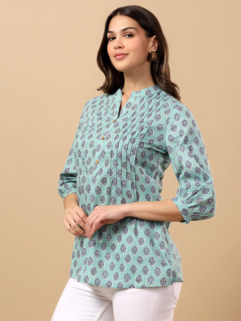 Pure Cotton Printed Top for Women | Soft, Breathable Daily Wear Blouse
