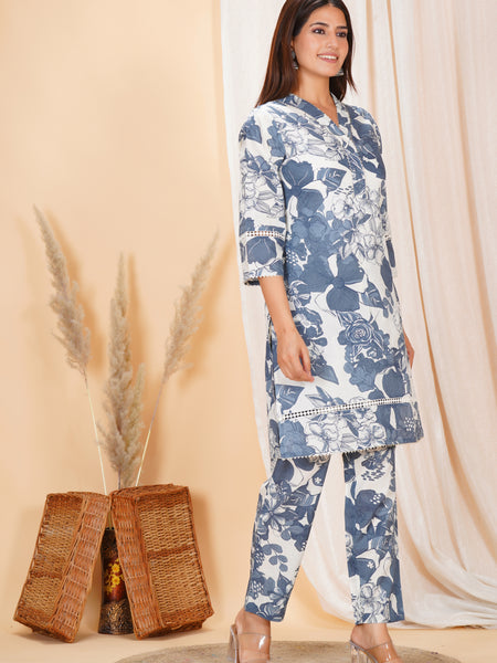 Pure Cotton Printed Kurta Pant Coord Set | Soft Fabric | Elastic Bottom