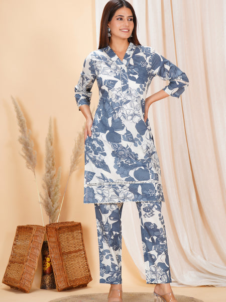 Pure Cotton Printed Kurta Pant Coord Set | Soft Fabric | Elastic Bottom