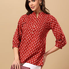 Pure Cotton Printed Top for Women | Soft, Breathable Daily Wear Blouse