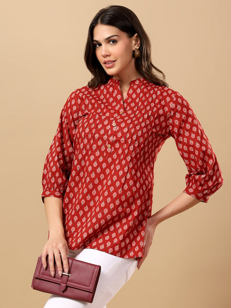 Pure Cotton Printed Top for Women | Soft, Breathable Daily Wear Blouse