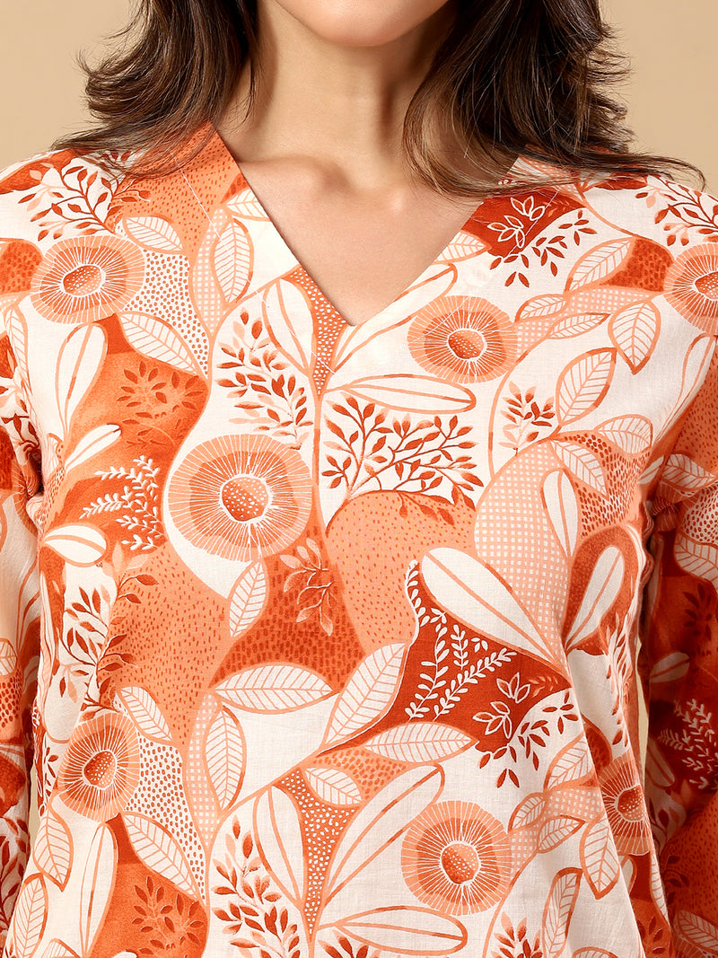 Pure Cotton Printed Kurta Pant Coord Set | Soft Fabric | Elastic Bottom