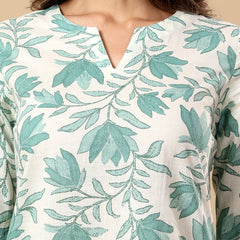 Pure Cotton Printed Kurta Pant Coord Set | Soft Fabric | Elastic Bottom