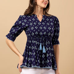 Viscose Rayon Printed Top for Women | Soft, Breathable Daily Wear Blouse