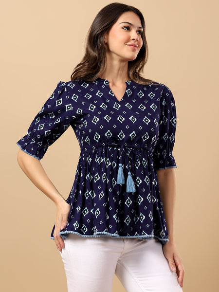 Viscose Rayon Printed Top for Women | Soft, Breathable Daily Wear Blouse
