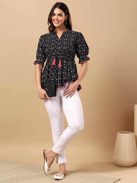 Viscose Rayon Printed Top for Women | Soft, Breathable Daily Wear Blouse