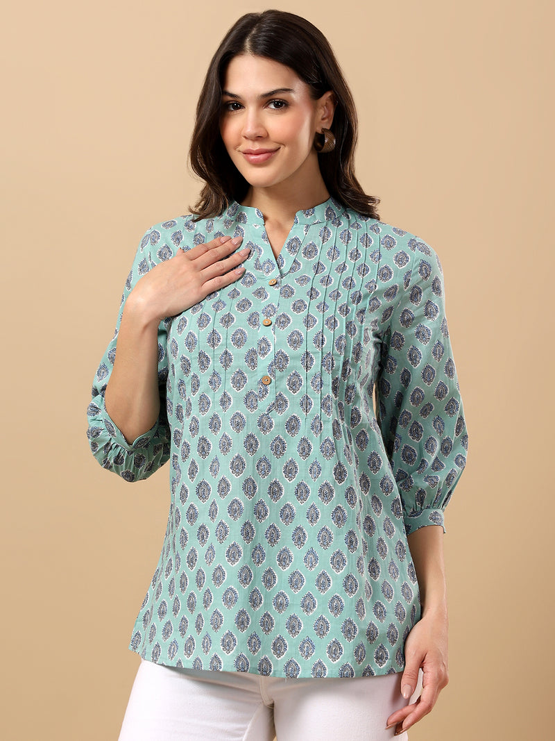 Pure Cotton Printed Top for Women | Soft, Breathable Daily Wear Blouse