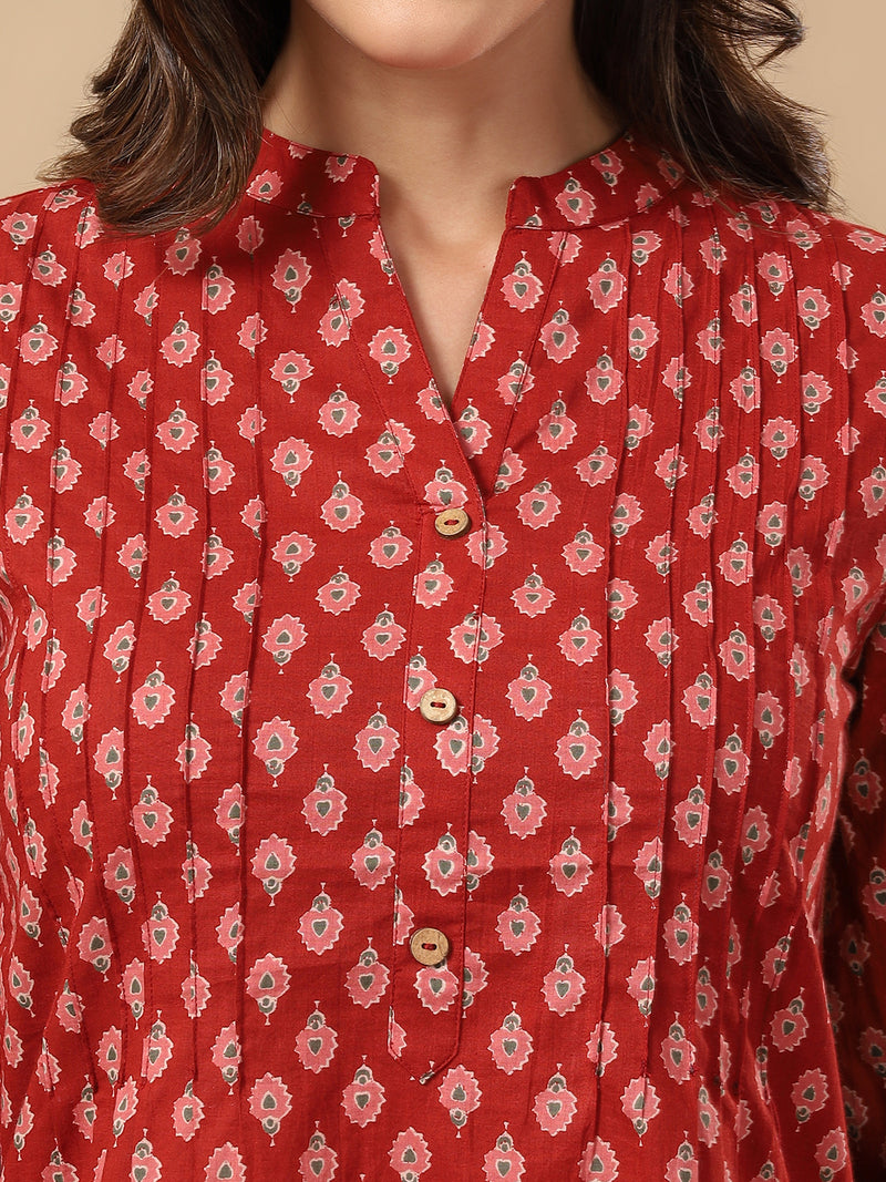 Pure Cotton Printed Top for Women | Soft, Breathable Daily Wear Blouse