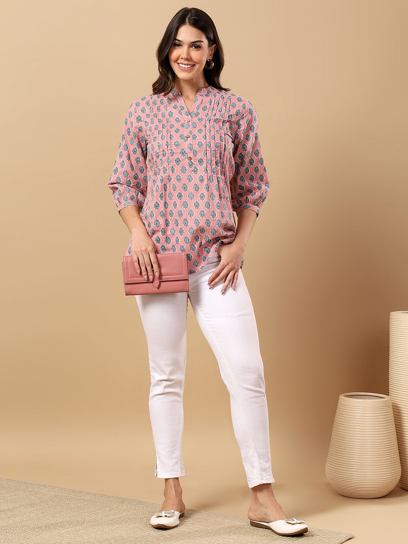 Pure Cotton Printed Top for Women | Soft, Breathable Daily Wear Blouse